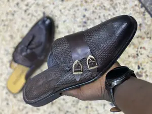 Original Dark Tan John Foster Half Leather Shoe