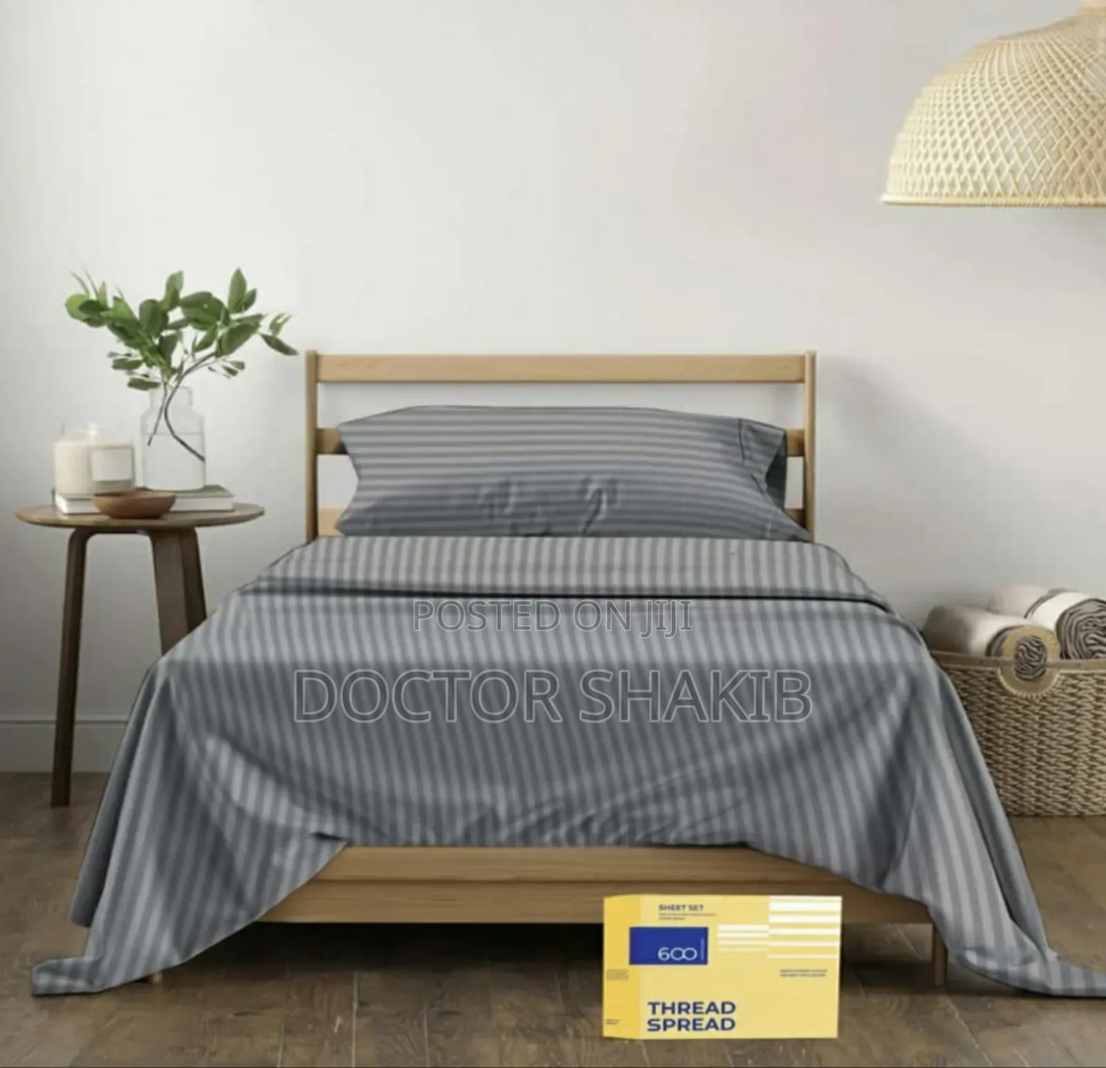 Quality Egyptian King Size Cotton Stripe Bedsheet 6pcs