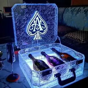 Ace of Spade Luminous Wine Bottle Display Suitcase Presenter