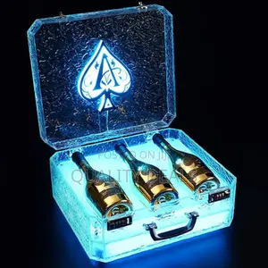 Ace of Spade Luminous Wine Bottle Display Suitcase Presenter
