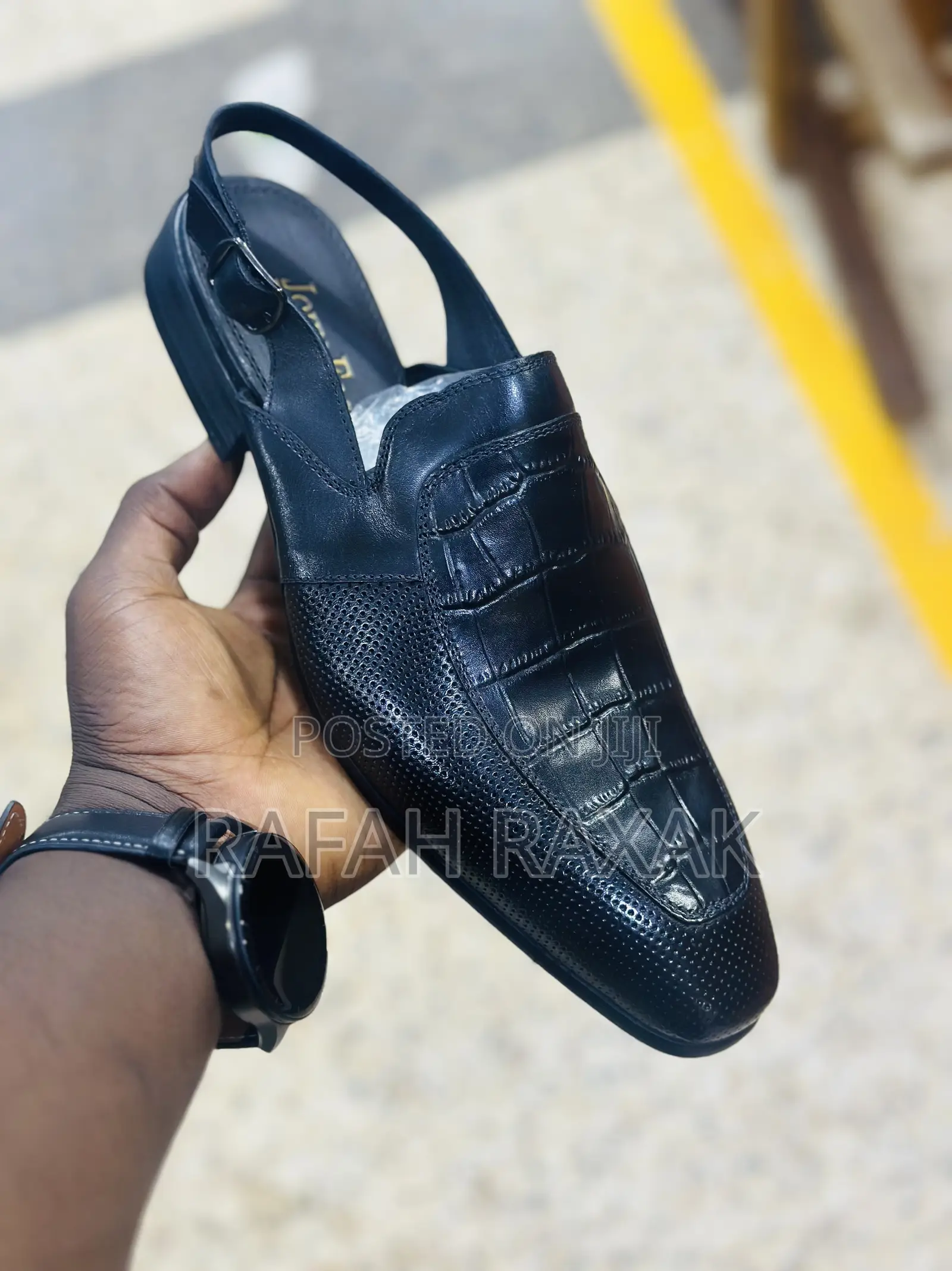Men’S Classic Black John Foster Mule Half Shoes
