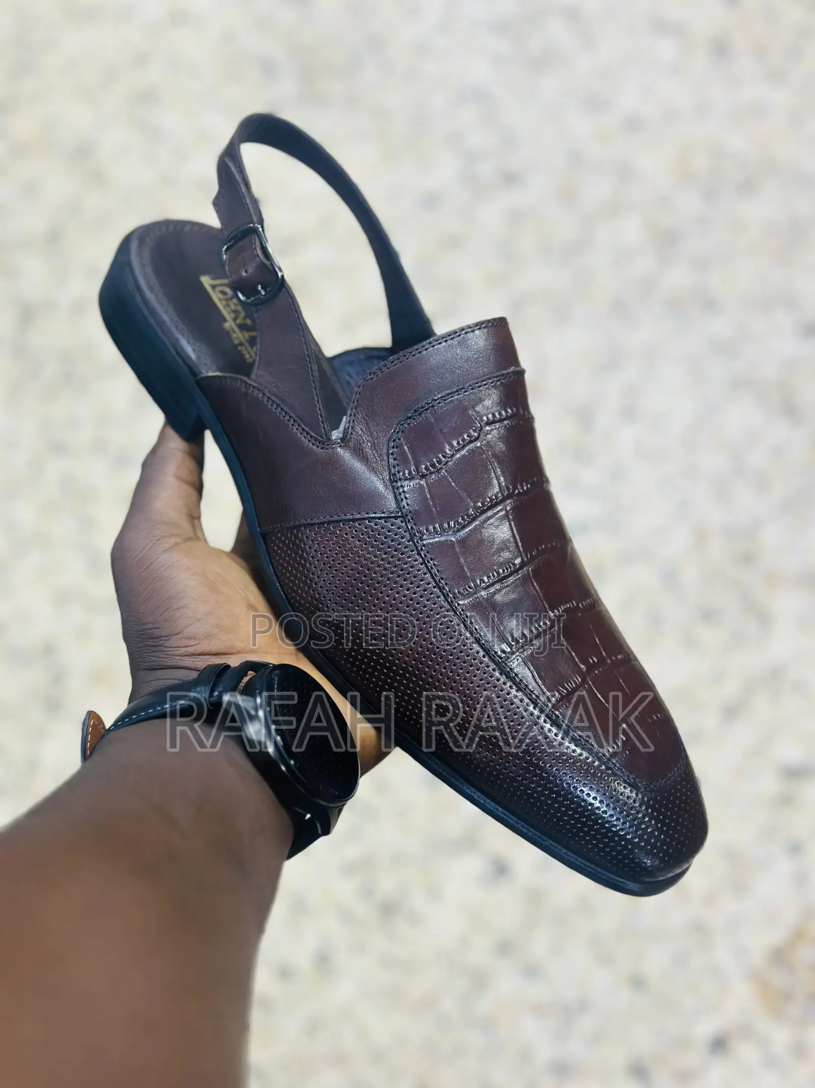 Men’S Coffee Brown John Foster Ankle Strap Half Shoes