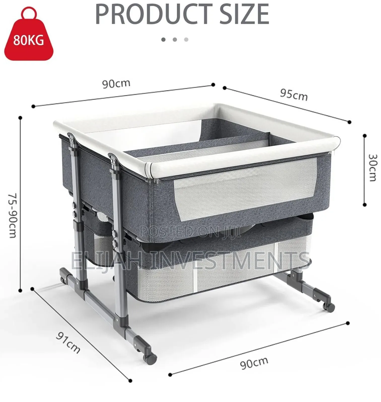 Twin Bassinet Fot Infant, Bedside Crib for 2 Babies