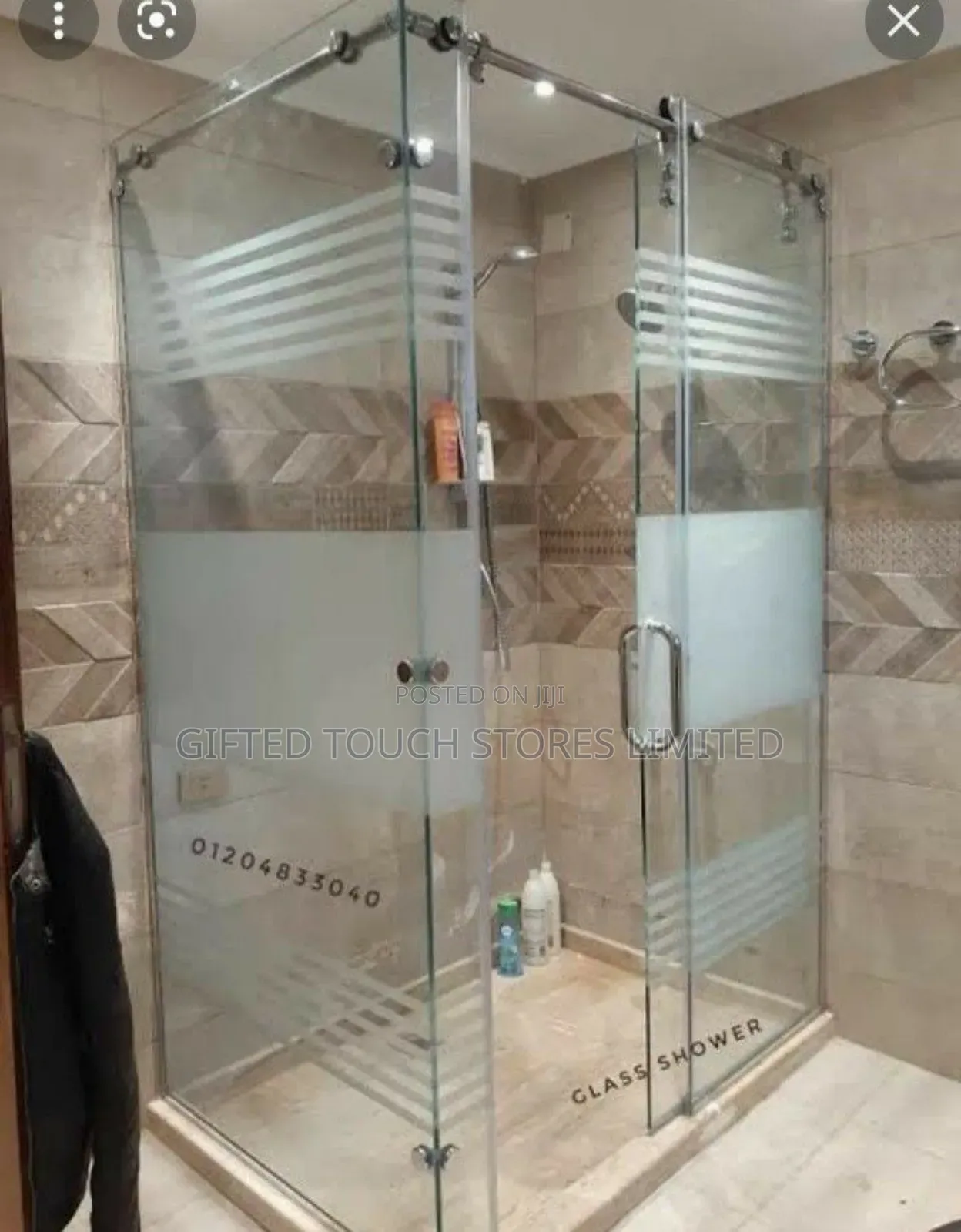 Sandblasted Glass Shower