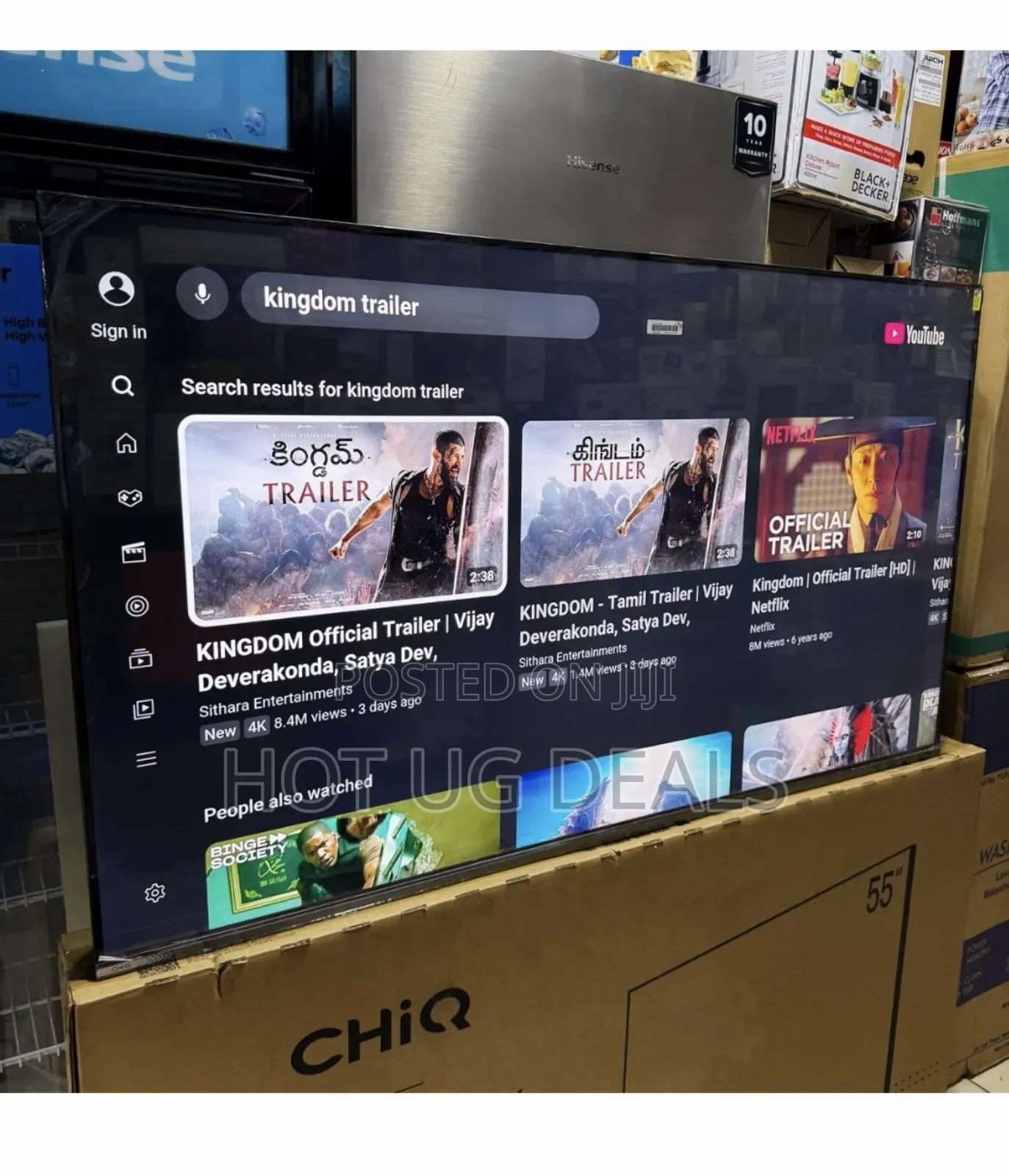 Chiq 55 Inch Qled Uhd 4k Smart Android Google Tv - Black