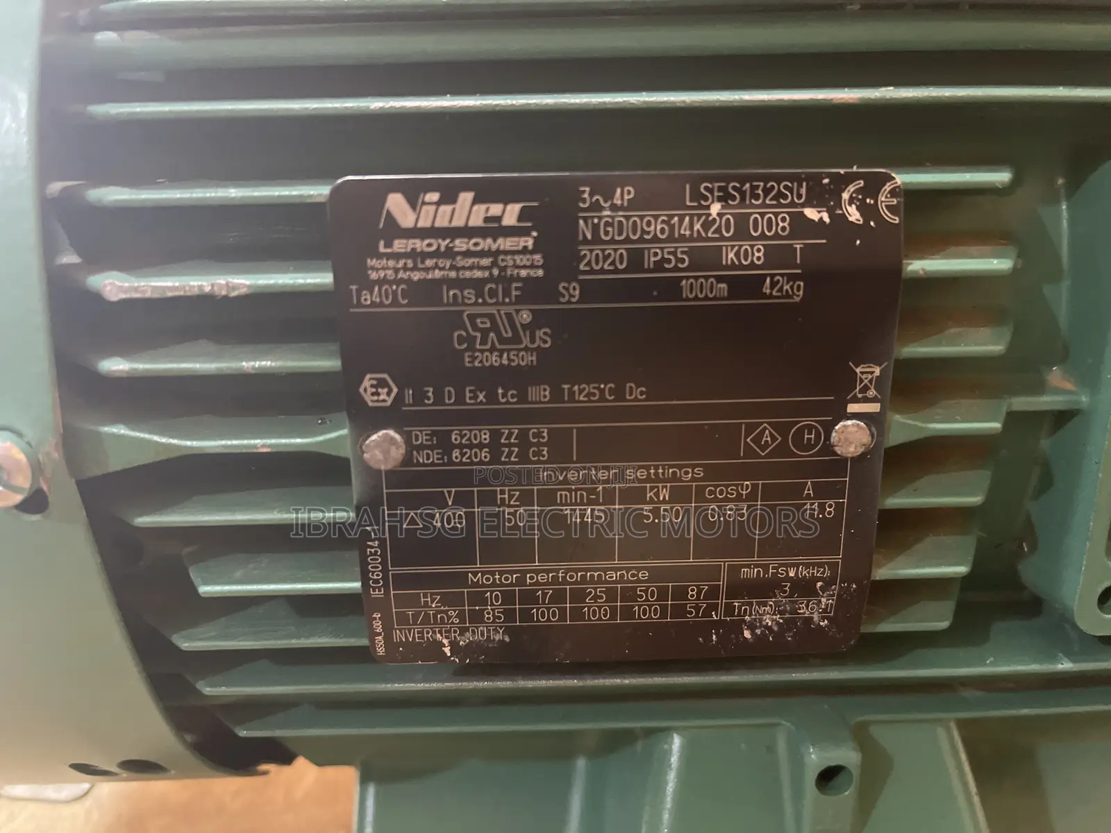 Three Phase 7.5hp Motor 1445rpm