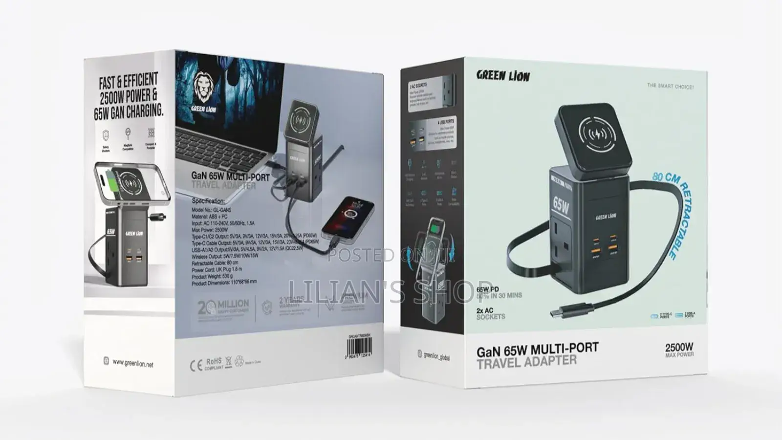 Green Lion 8-in-1 Power Station Travel Adapter