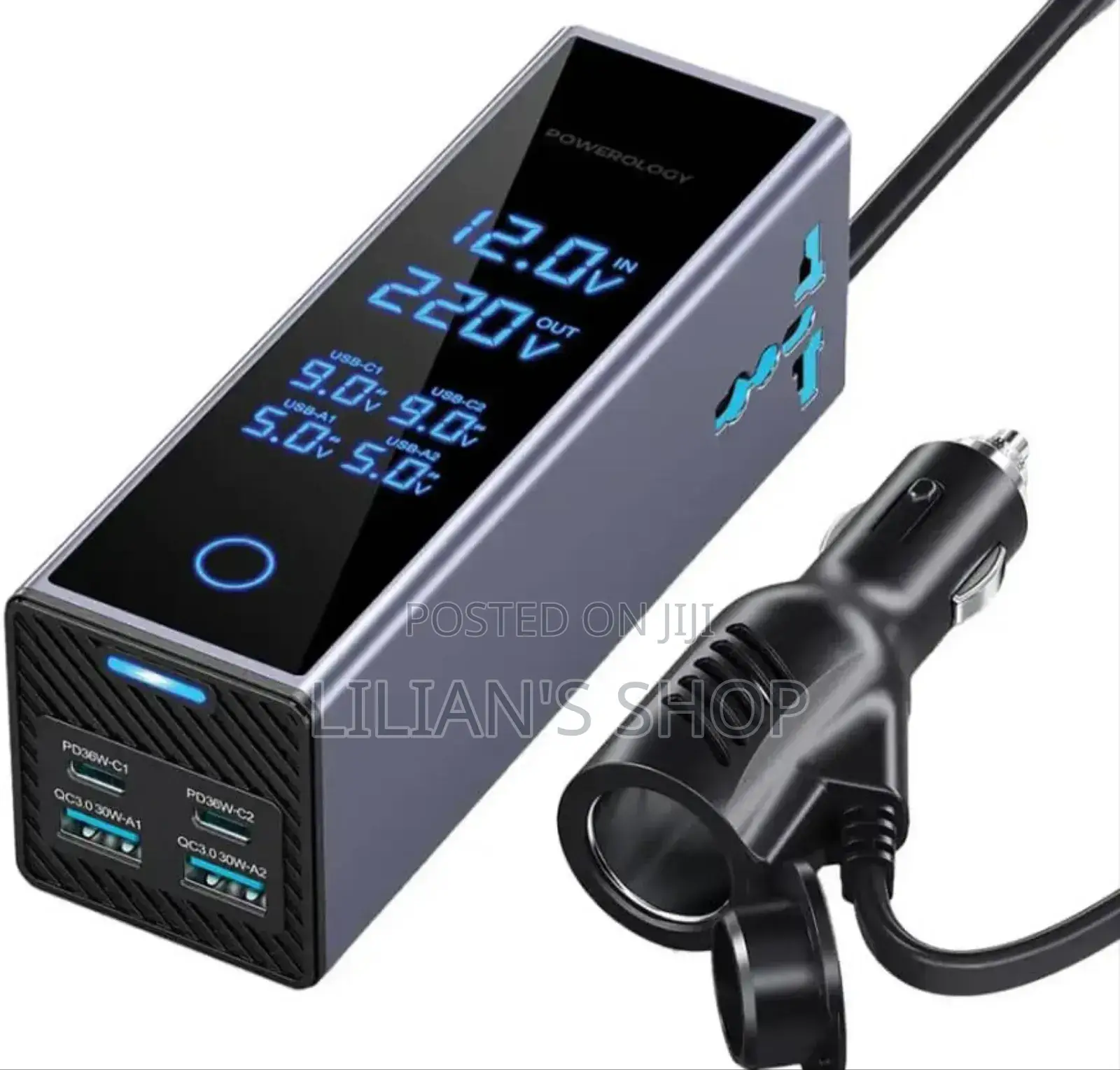Powerology 2ac Socket Car Power Inverter
