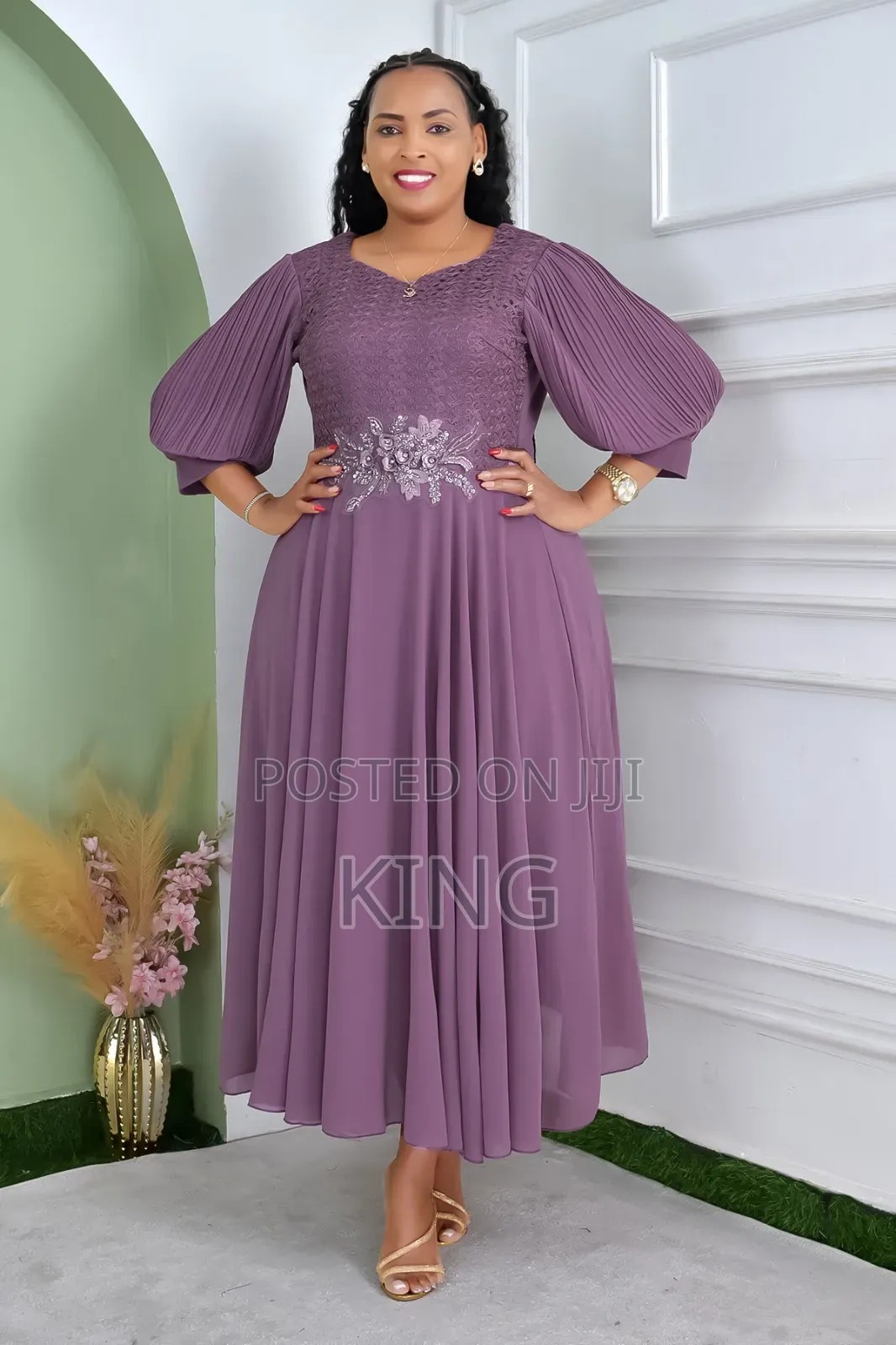 Fold Pleated Detail Dress