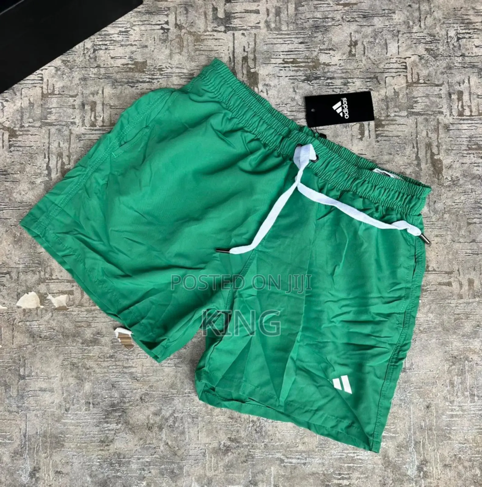Adidas Swim Shorts. Green, White