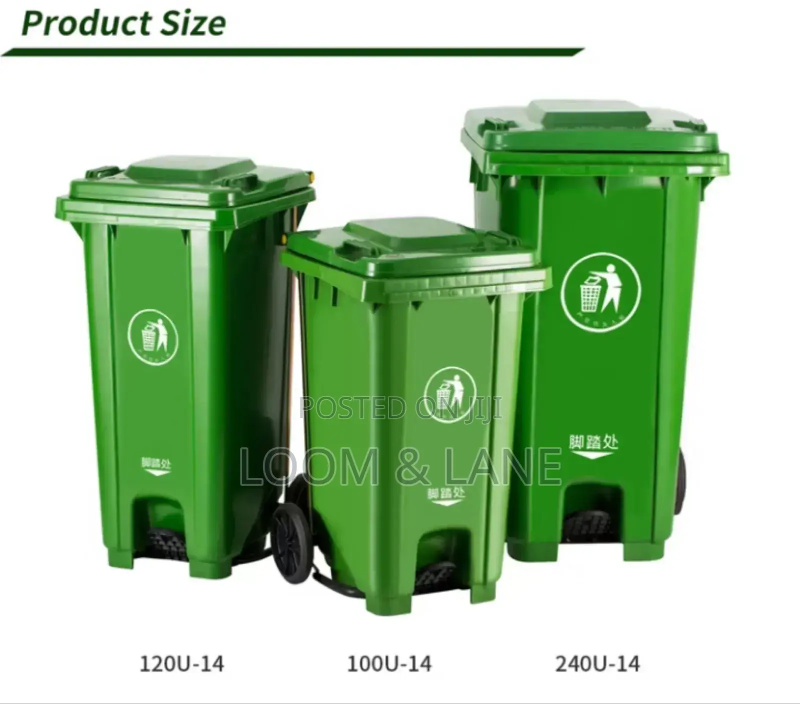 Industrial Waste Bin / Dustbin With Wheels-120l