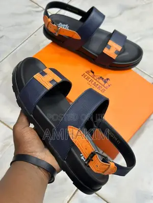Photo - Classic Men Hermes Leather Designer Sandals in Stock