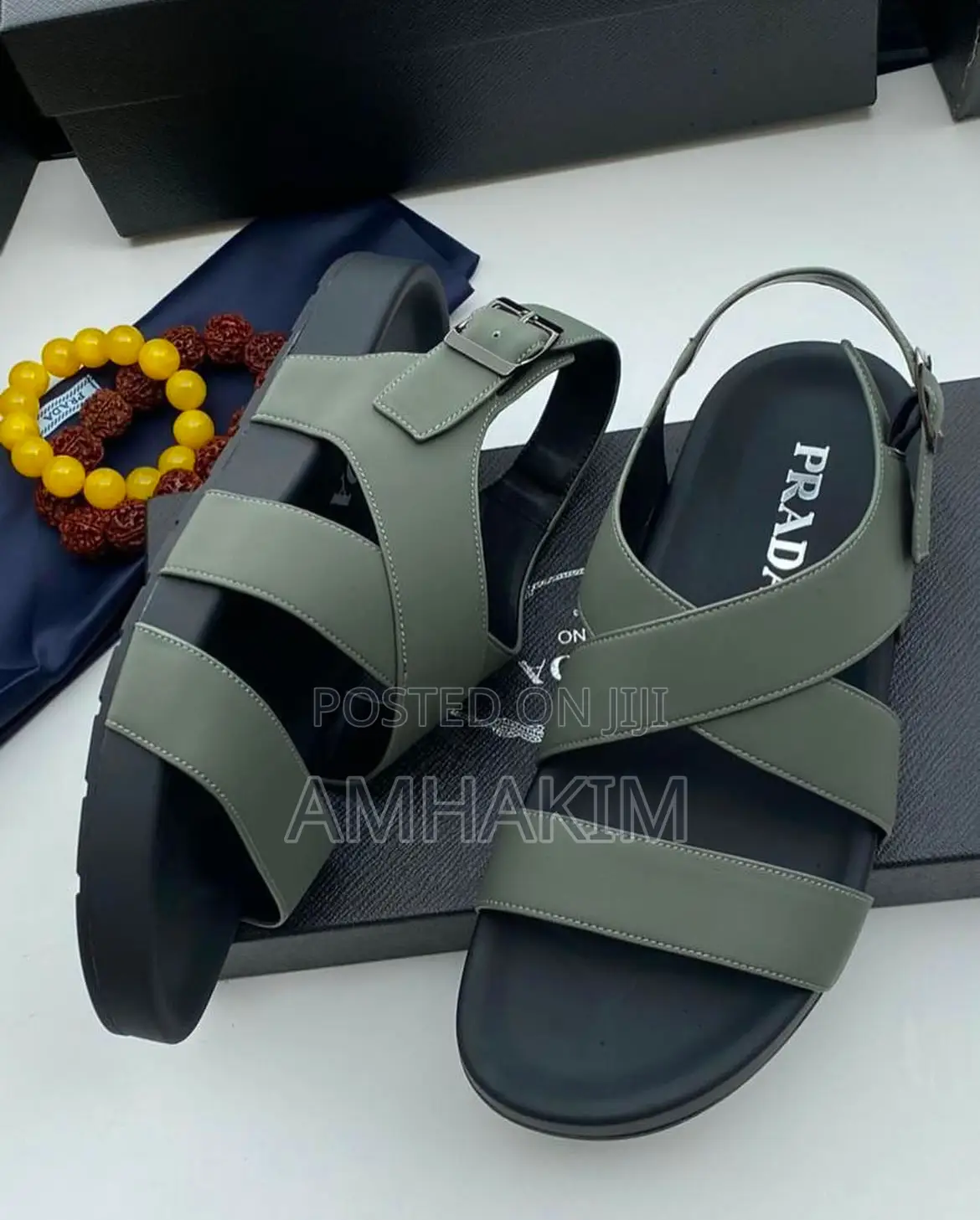 Classic Men Gladiator Design Prada Sandals in Stock