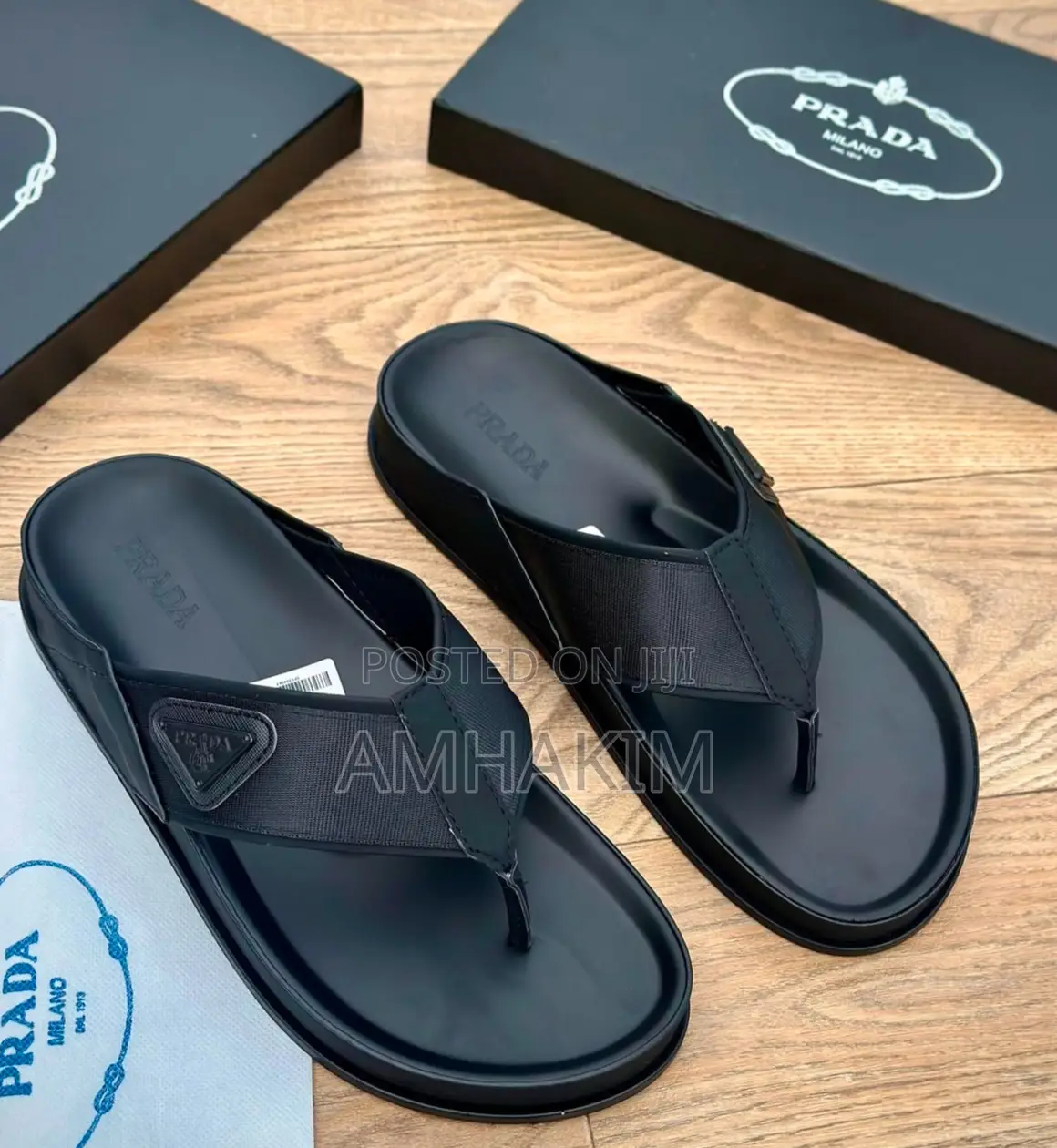 Classic Men's Comfortable Designer Prada Sandals in Stock