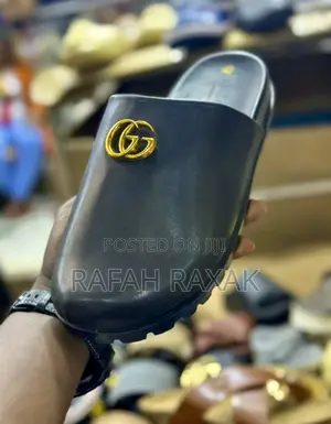 Original Black Leather Gucci Clog Dapadans Sandals