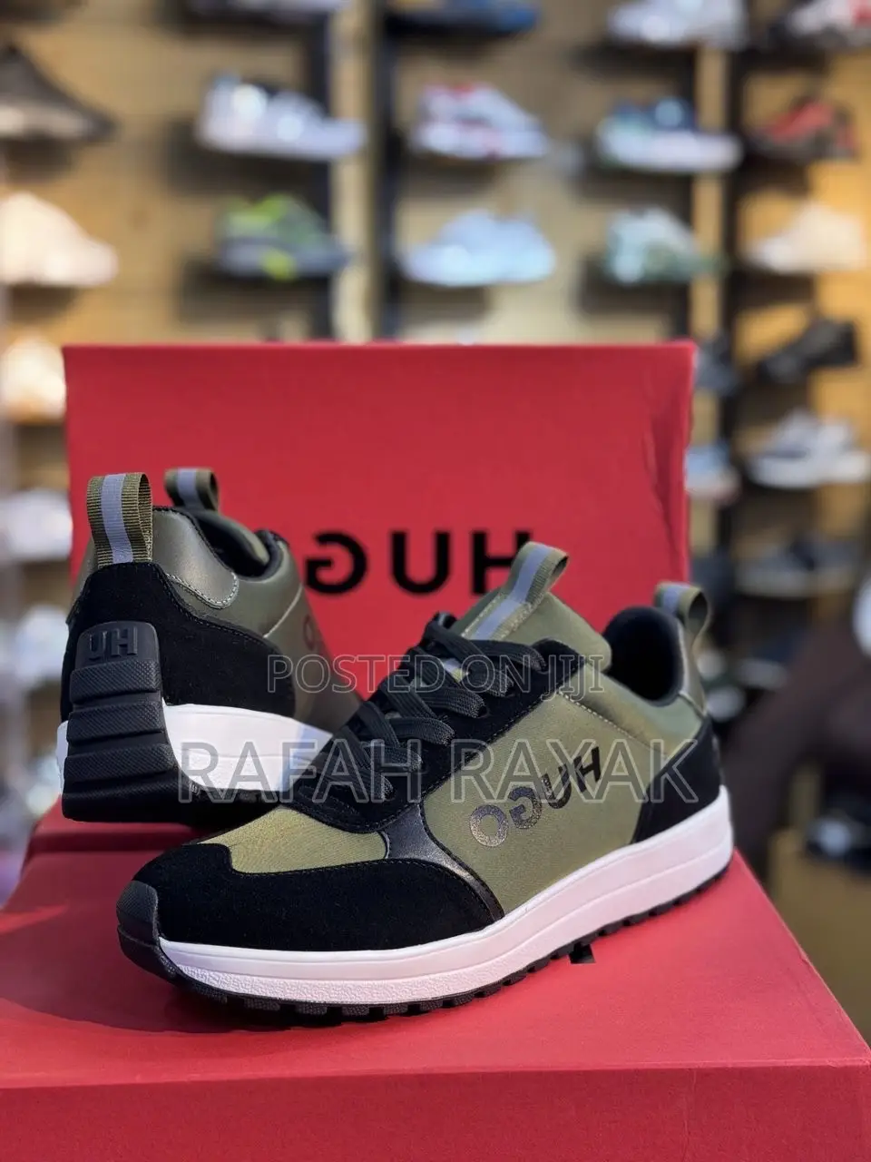 Original Men’S Green/Black/White Hugo Boss Luxury Sneakers