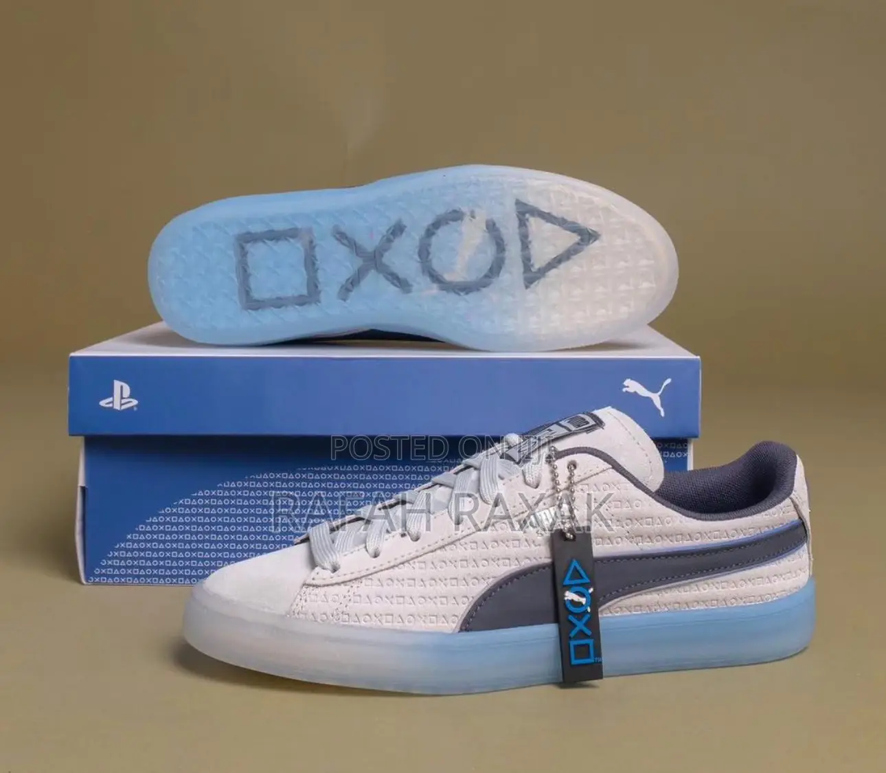 Original New Puma Suede Playstation Glacial Grey Sneakers