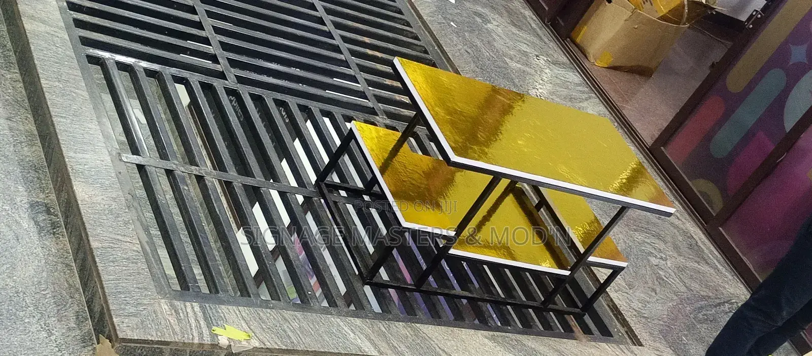 Golden Laminated Center Table