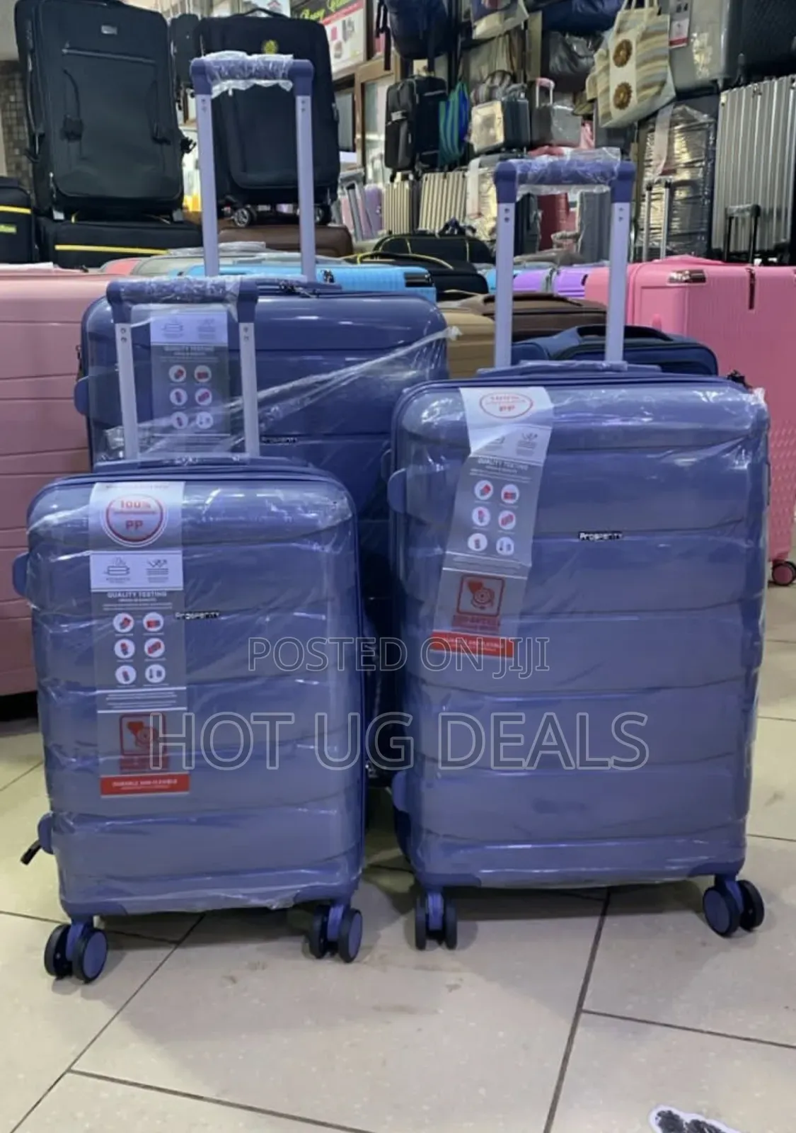 Set Of 3 In 1 Pure Rubber Unisex Waterproof Travel Suitcase