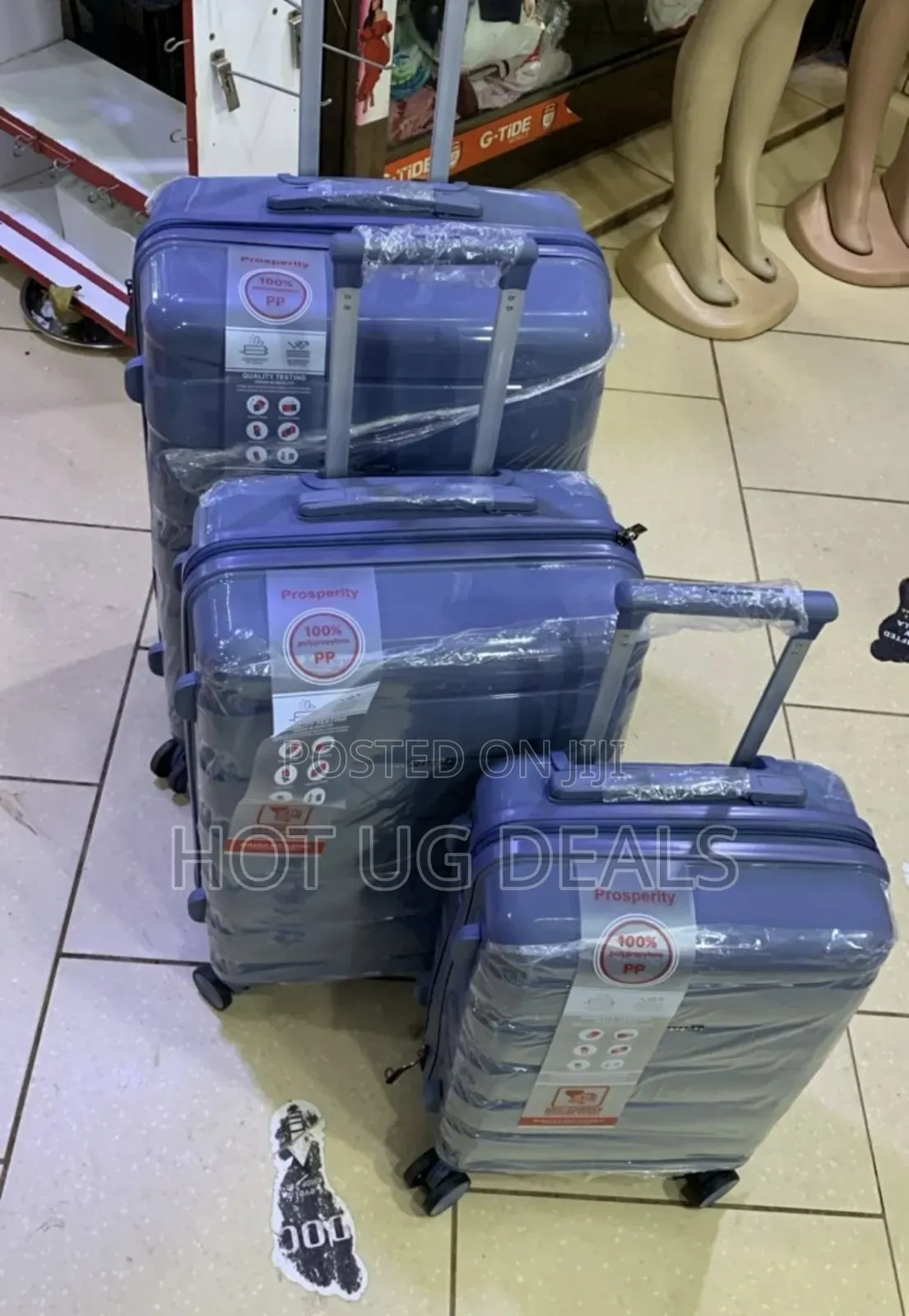Set Of 3 In 1 Pure Rubber Unisex Waterproof Travel Suitcase