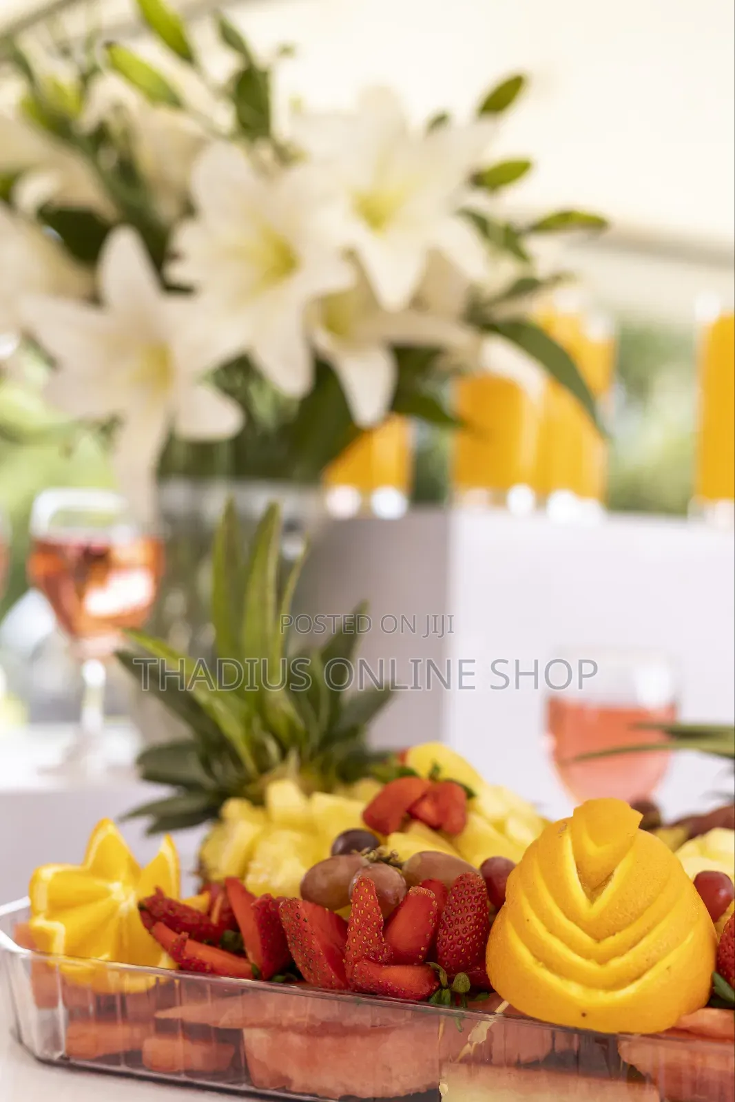 Fruits, Cakes and Juice Dessert Tabl3s Also Catering