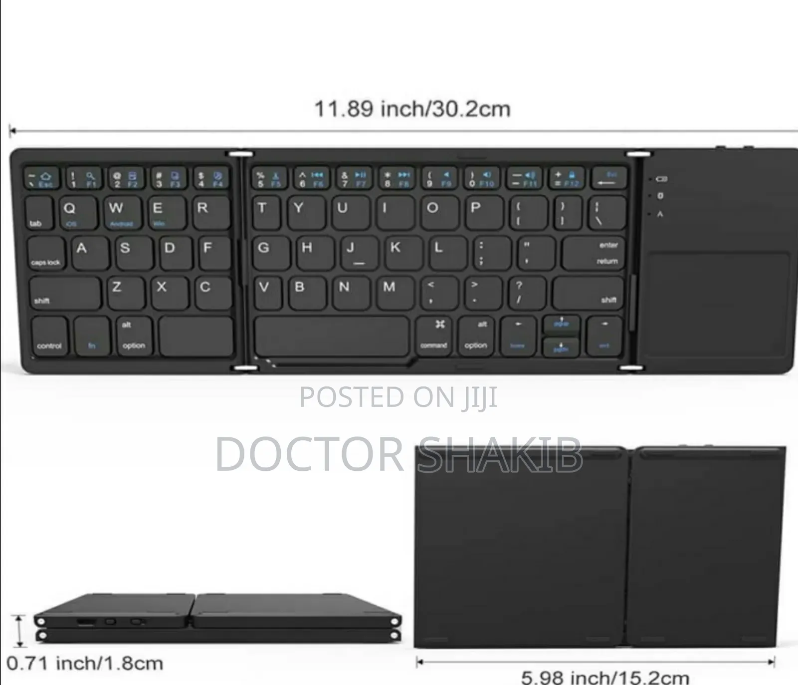 Quality Foldable Wireless Bluetooth Keyboard With Touchpad