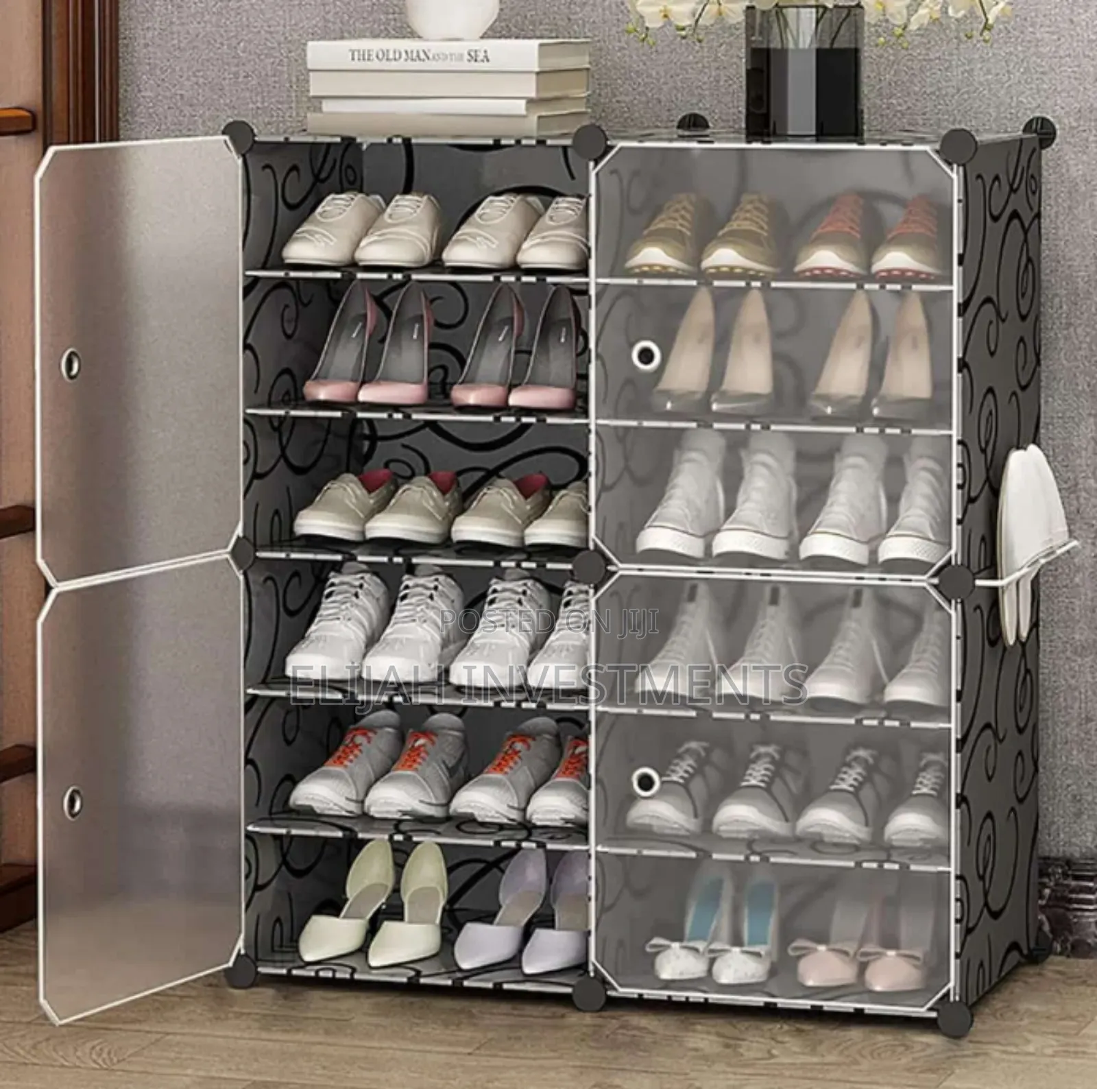 Portable Shoe Rack for Home Plastic With Door