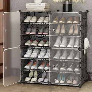 Portable Shoe Rack for Home Plastic With Door