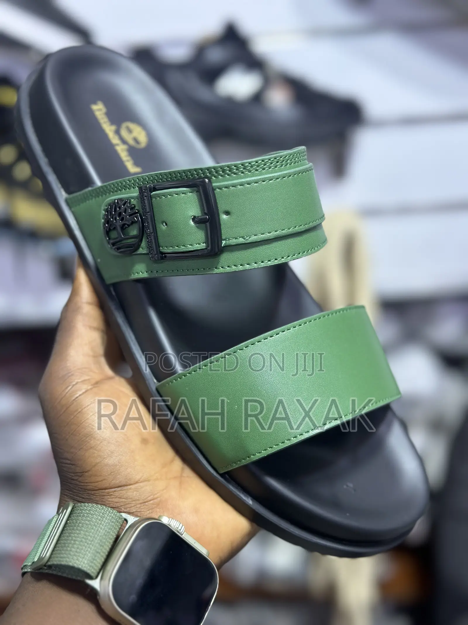 Original Men’S Timberland Green Double Strap Sandals