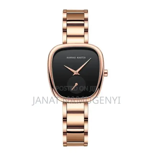 Rose Gold Hannah Martin Watch With Black Display