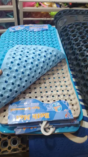 Rubber Bathroom Mat Light Blue
