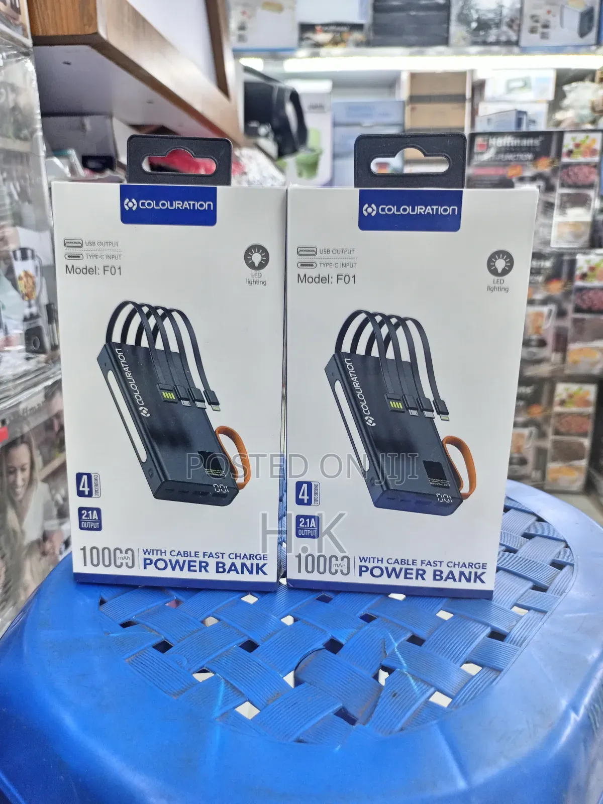 Colouration" Brand 10000mah Power Bank, Model: F01,