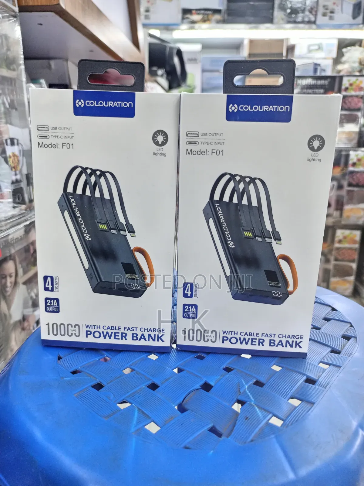 Colouration" Brand 10000mah Power Bank, Model: F01,