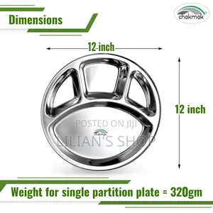 Stainless Steel Round Divided Dinner Plate