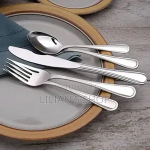 24-Piece Cutlery Set-Silver Stainless Steel
