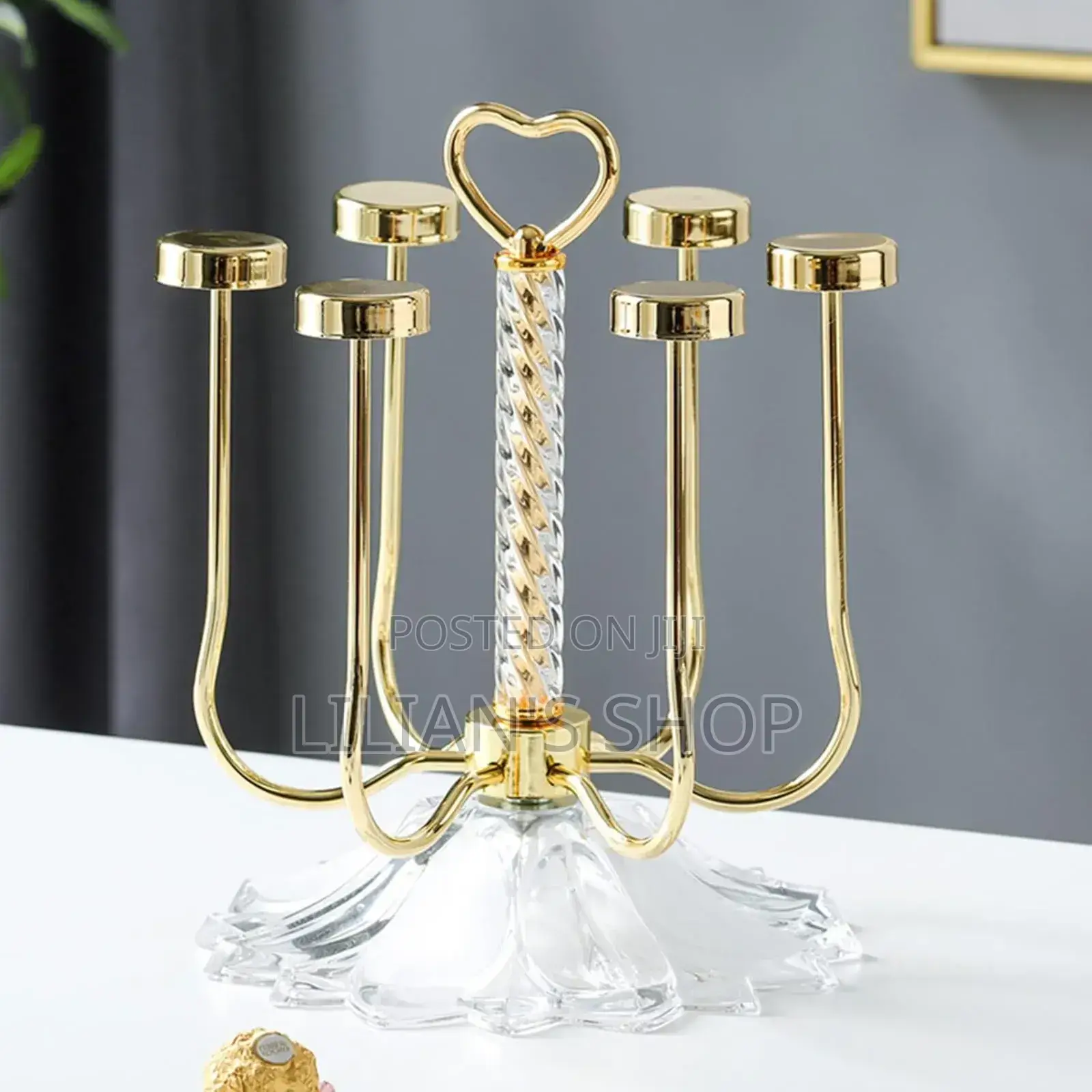 Gold/Silver Upside-Down Glass Holder
