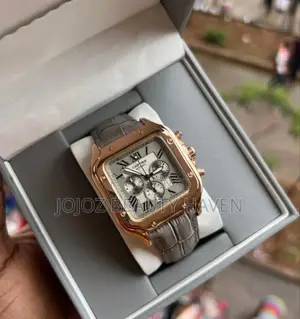 Men's Wrist Watch With Leather Band Grey