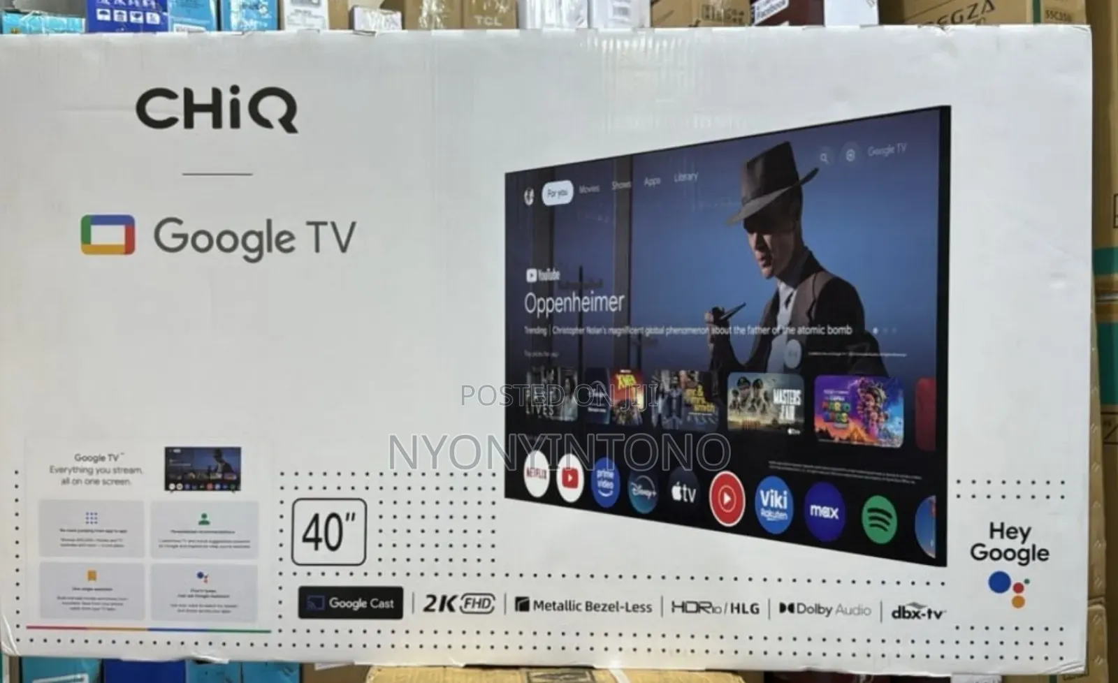 Chiq 40" Smart Android Flameless Google Tv
