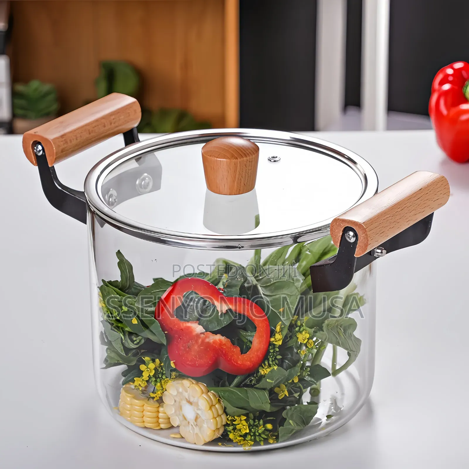 Glass Pot With Wooden Handle 5.0l