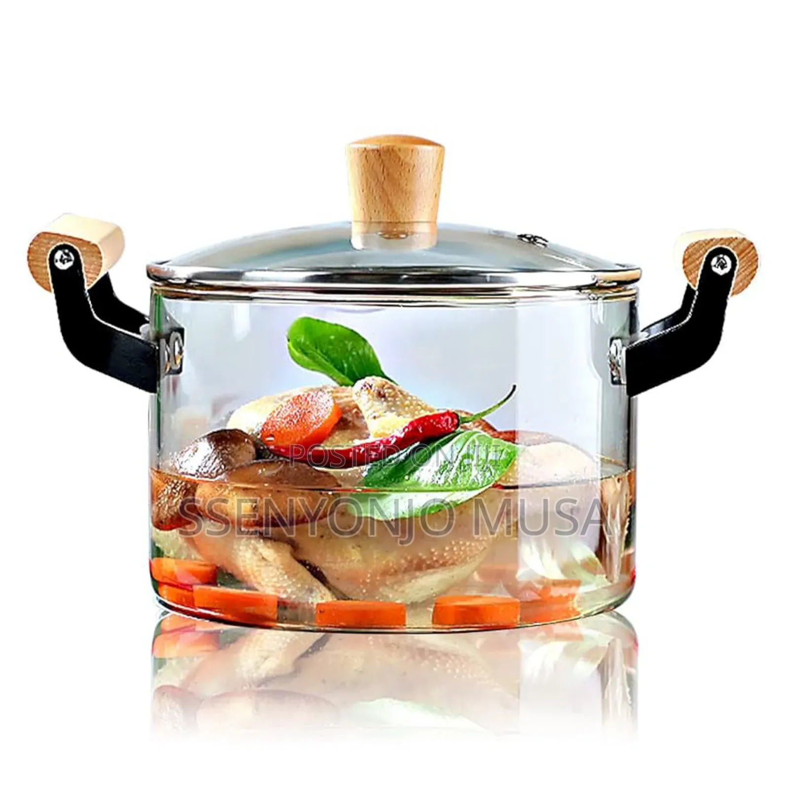 Glass Pot With Wooden Handle 5.0l