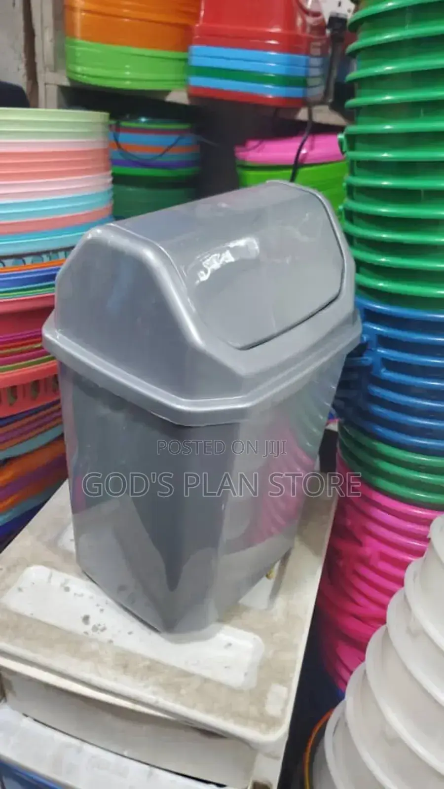 Gray Plastic Dust Bins