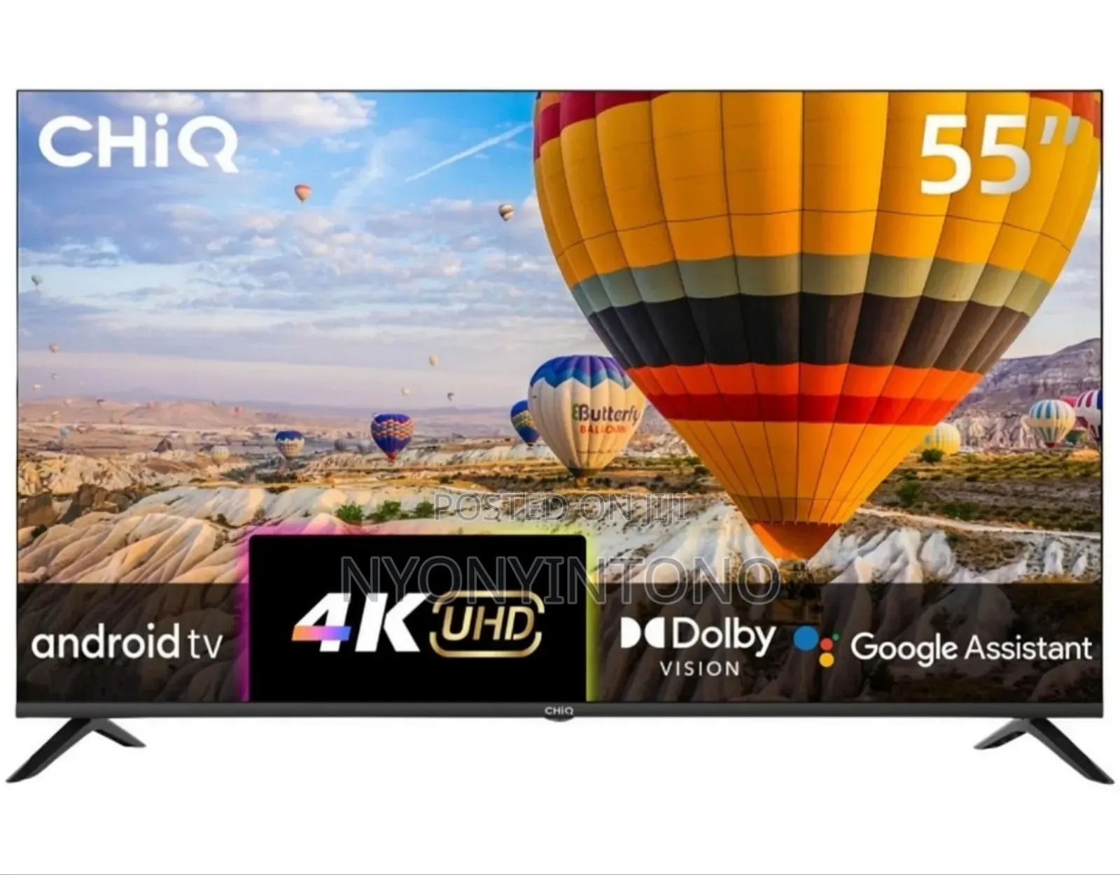 Chiq 55" Smart Android Uhd Flameless Tv With Bluetooth