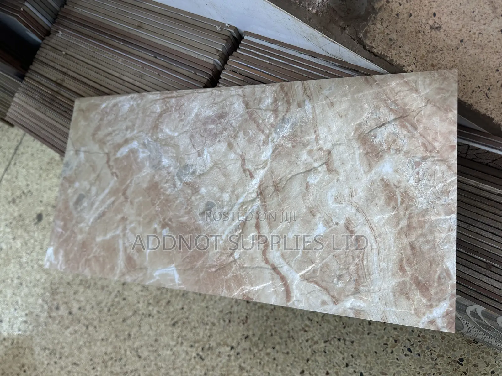 Brownish Grooved Floor Tiles
