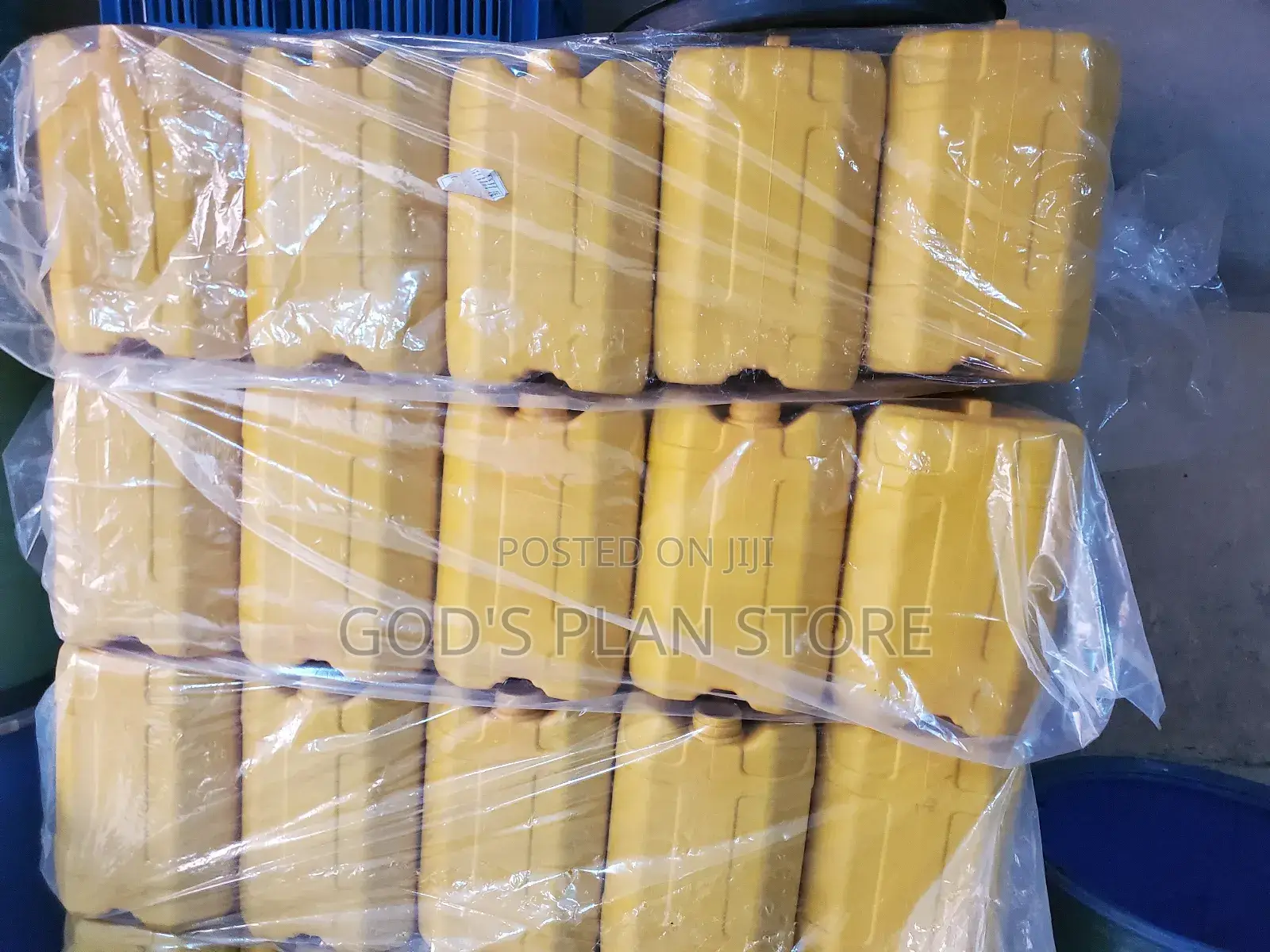 Yellow Plastic Block Jerrycans 20litres 10pcs
