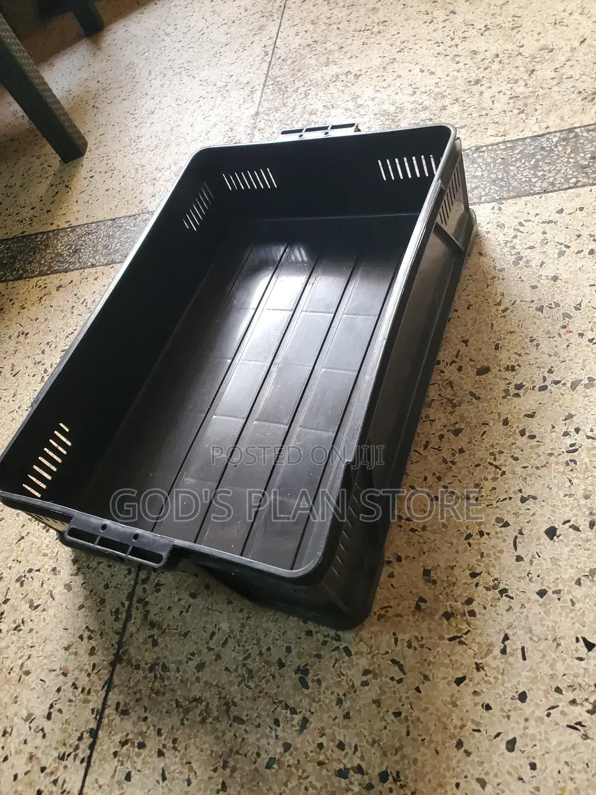 Black Plastic Milk Crates