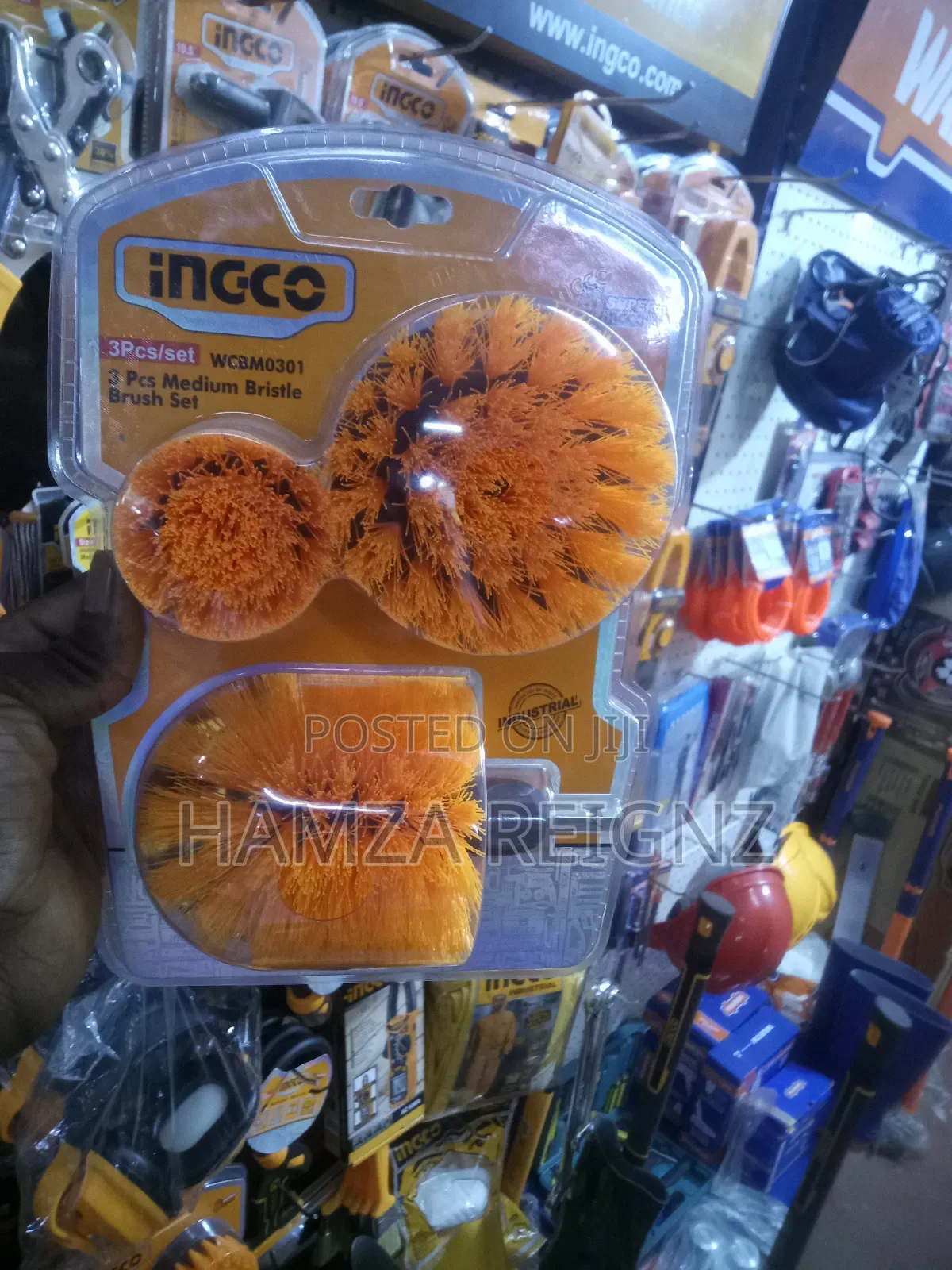 Ingco Drill Cleaning Brush Set (3 Pcs), Medium Hardness