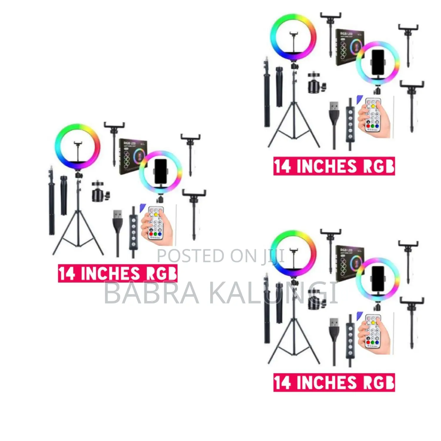 RGB 14 Inches Selfie Ring Light With Stand 35.5cm- 15 Colors