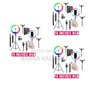 RGB 14 Inches Selfie Ring Light With Stand 35.5cm- 15 Colors