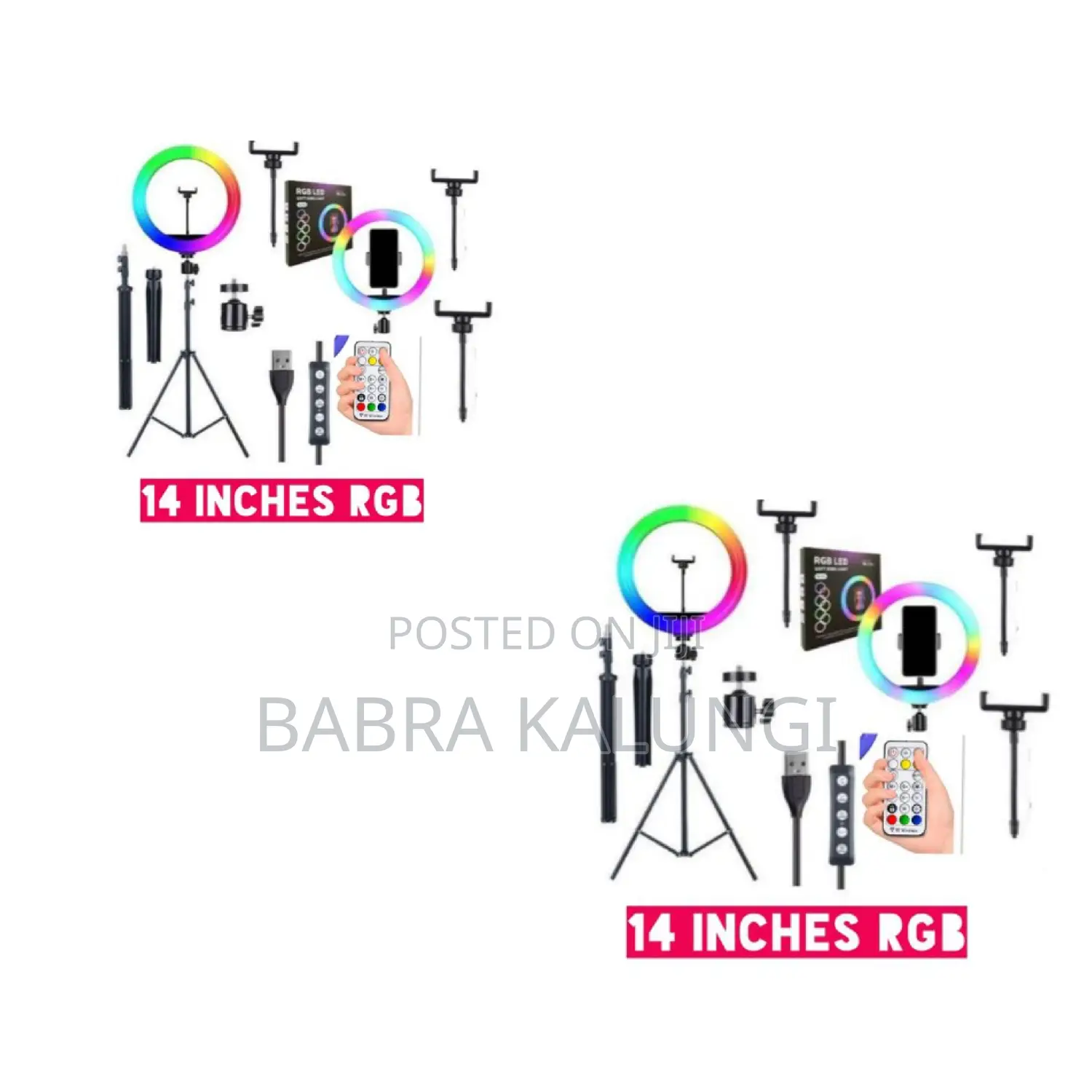 RGB 14 Inches Selfie Ring Light With Stand 35.5cm- 15 Colors