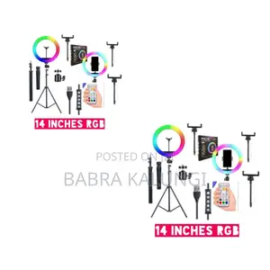 RGB 14 Inches Selfie Ring Light With Stand 35.5cm- 15 Colors